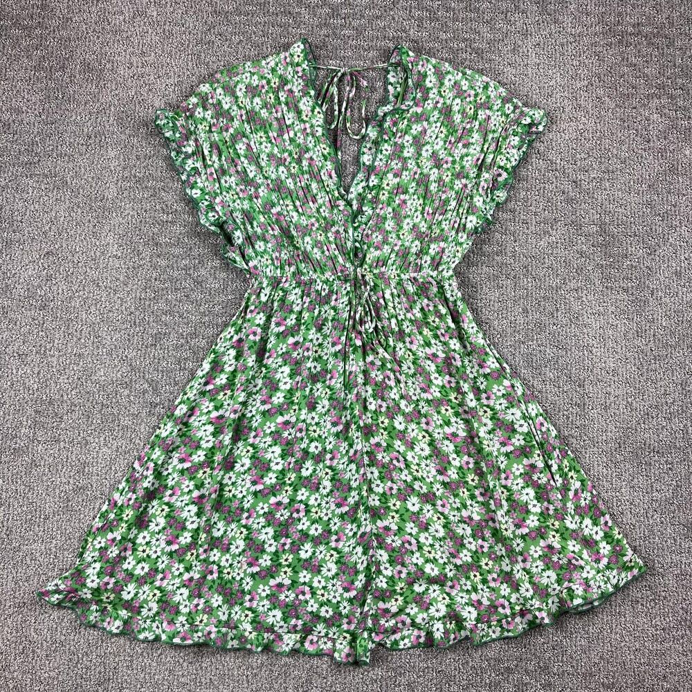 Stradivarius Dress Women Small Floral Ruffle Mini Boho Summer Casual Lightweight